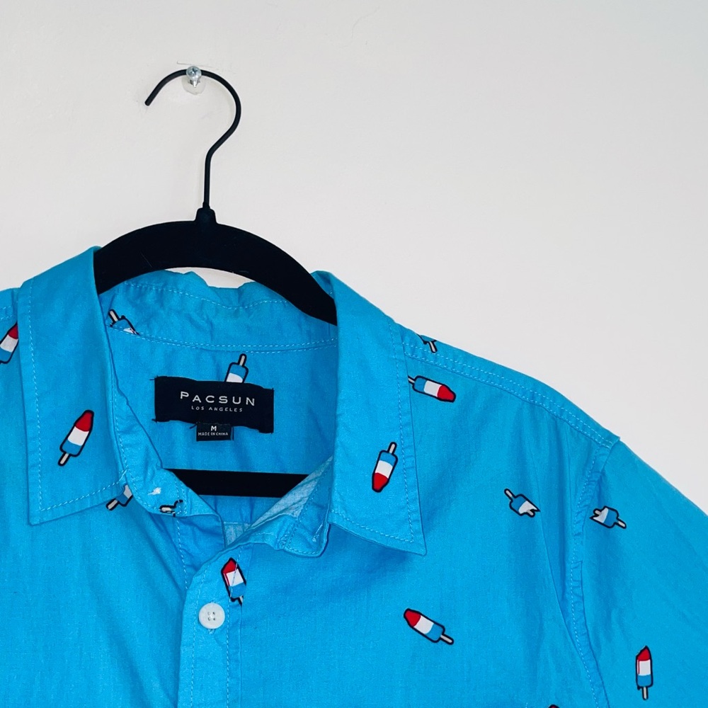 Button Down Popsicle Print Men’s Top